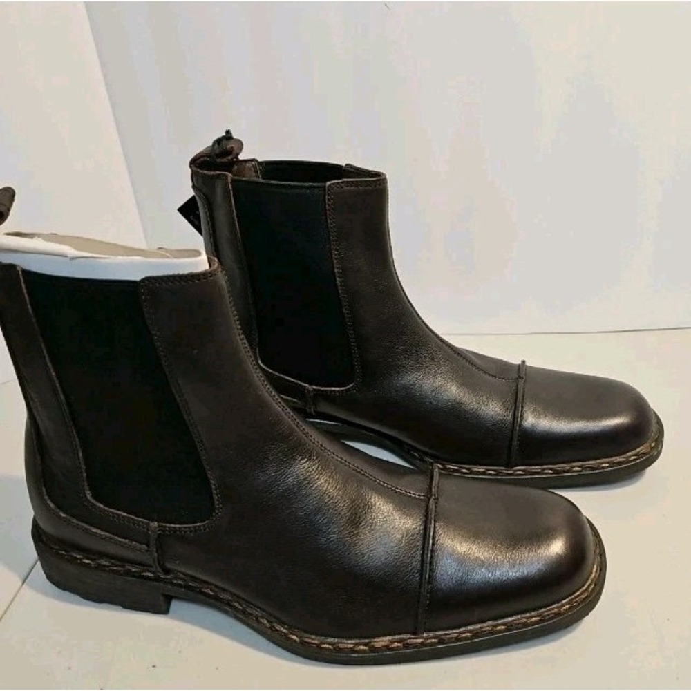 RJ COLT Brown Full Grain Leather Gore Cap Toe FRANKLY Chelsea Boots Men's  11 M
